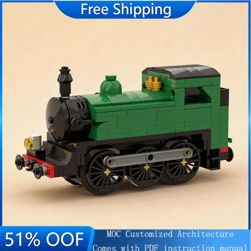 

246 PCS MOC City Transportation Tank Type Steam Locomotive Model Custom Puzzle Brick DIY Creative Assembly Kids Puzzle Xmas Gift