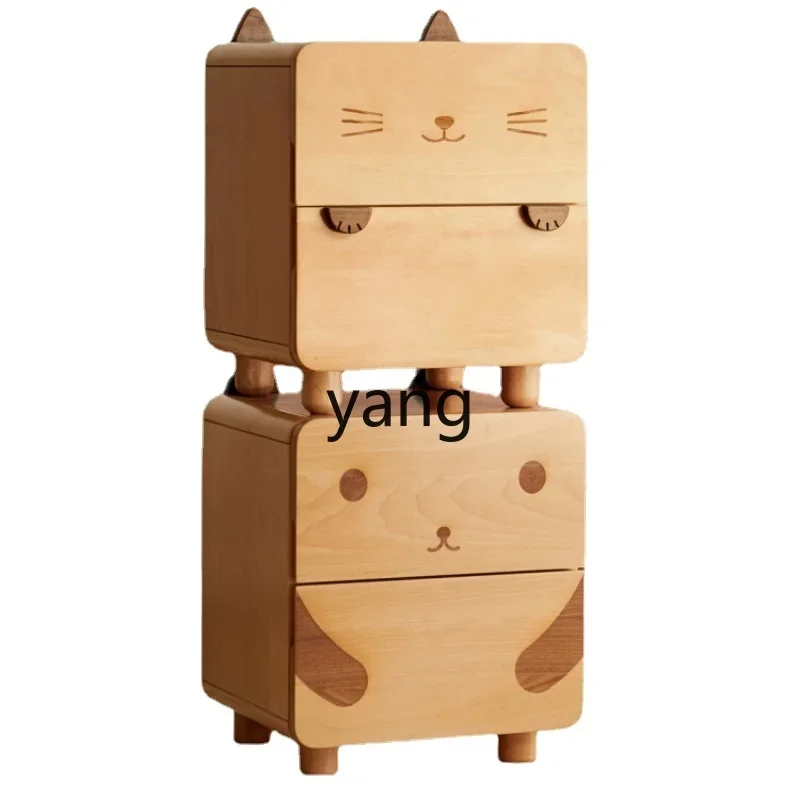 

CX Nordic Bedroom Storage Cabinet Modern Minimalist European Beech Baby Bedside Cabinet