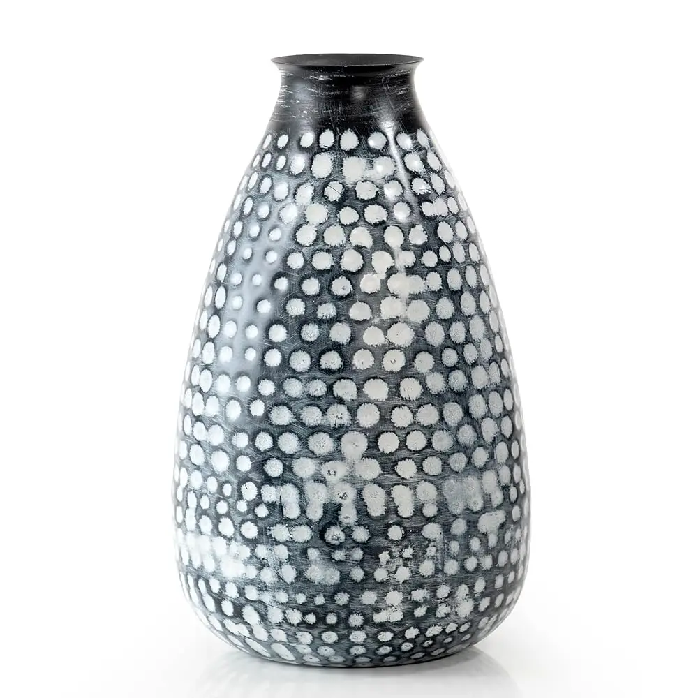 

Декоративная металлическая ваза с эффектом ковки, 12 дюймов (черно-белая)