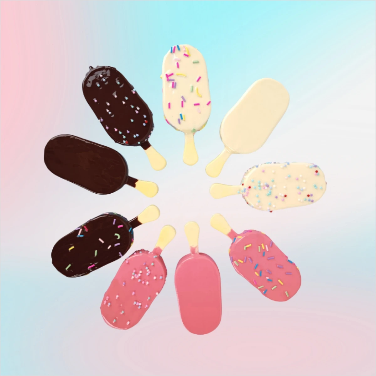 3 قطعة/المصاصة الشوكولاته واقعية الملونة محاكاة الآيس كريم الحلوى وهمية لعبة الجليد اسكيمو لطيف الاصطناعي وهمية الغذاء هدية عيد ميلاد