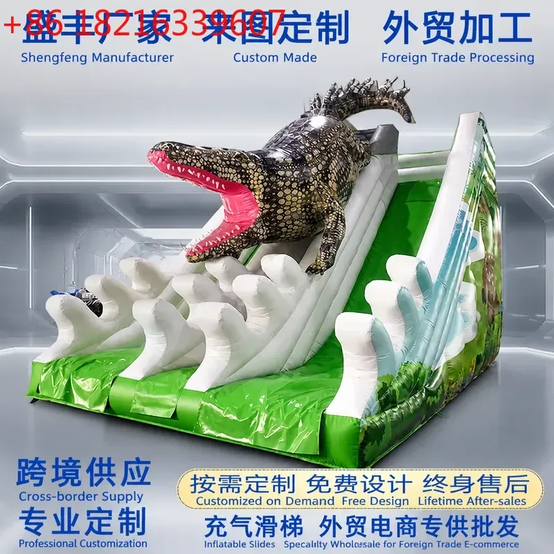 Large Inflatable Slide Castle Bouncing Bed Outdoor Water Park Play Structure for Kids Adults Fun Activity Center