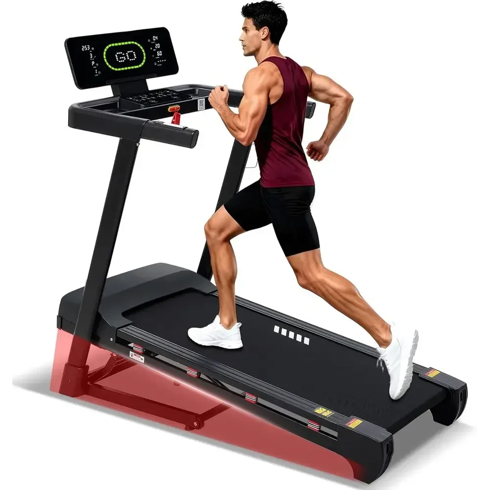 High-Capacity Home Treadmill with 20-Level Incline, 400 LB Weight Limit, 0.6-12 MPH Speeds, 20 Deck, LED Display, Bluetooth, App