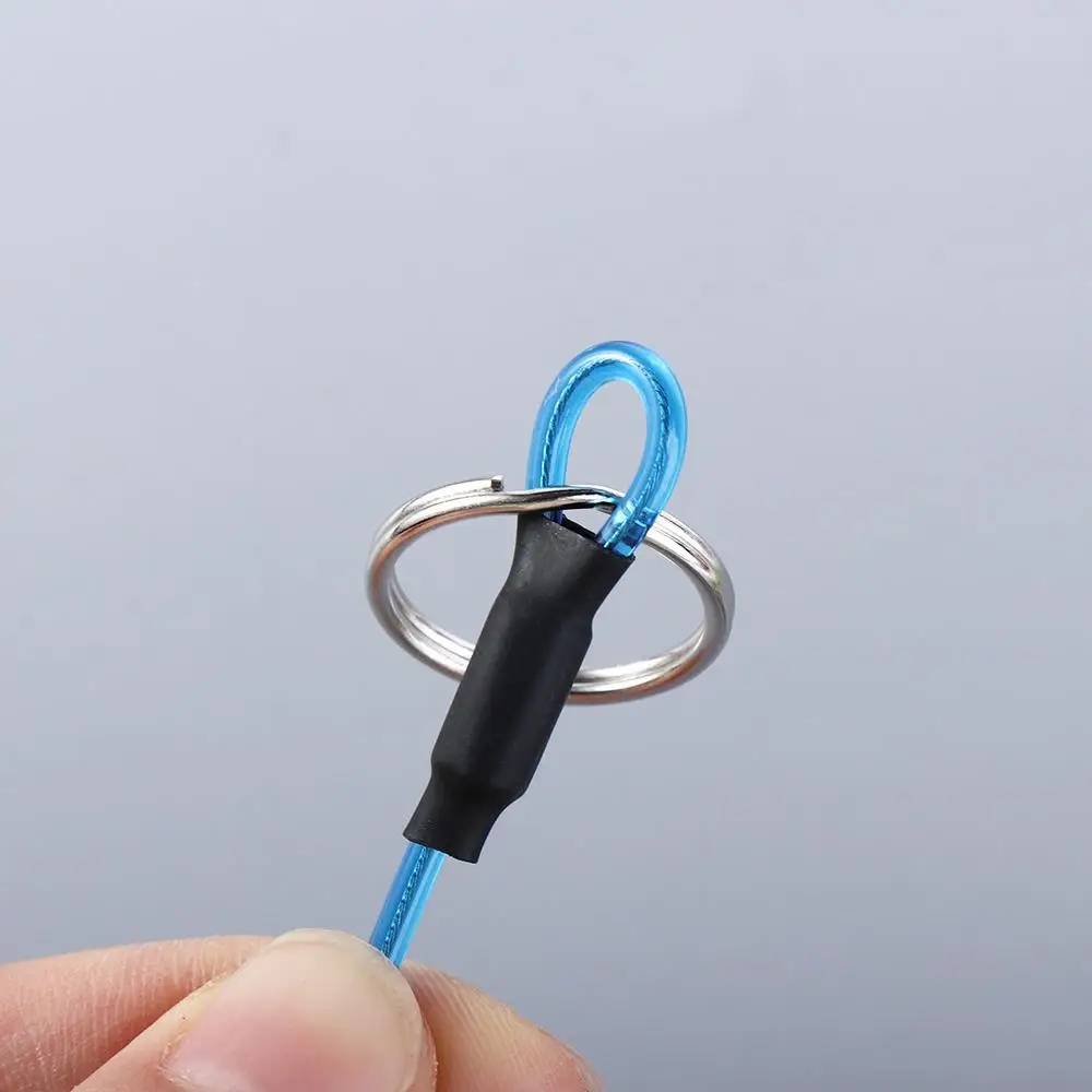 

Clasp Spiral Keychain Fishing Lanyards Key Ring Stretch Fishing Tools Safety Rope Spiral Coiled Lanyard Spring Elastic Rope