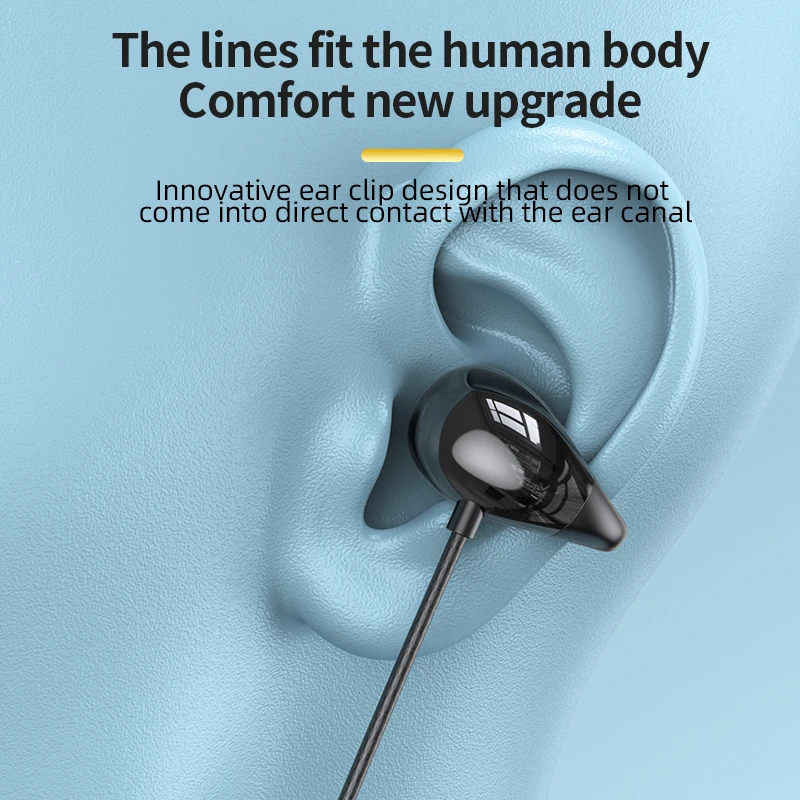 2023 New Wired Bone Conduction 2nd Gen Open Air Headphones Clip Ear Music Noise Canceling Headset HD Call Sports Earphone 3.5mm