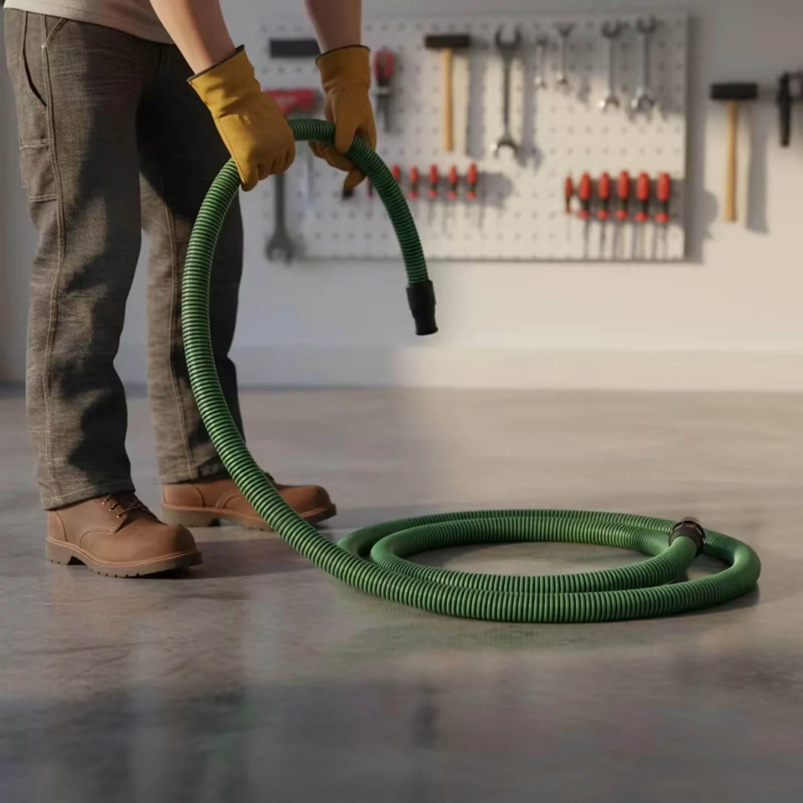 Flexible Corrugated Suction Hose with Connector Fittings Dust Collection Hose for Sanding Grinding and Cleanup