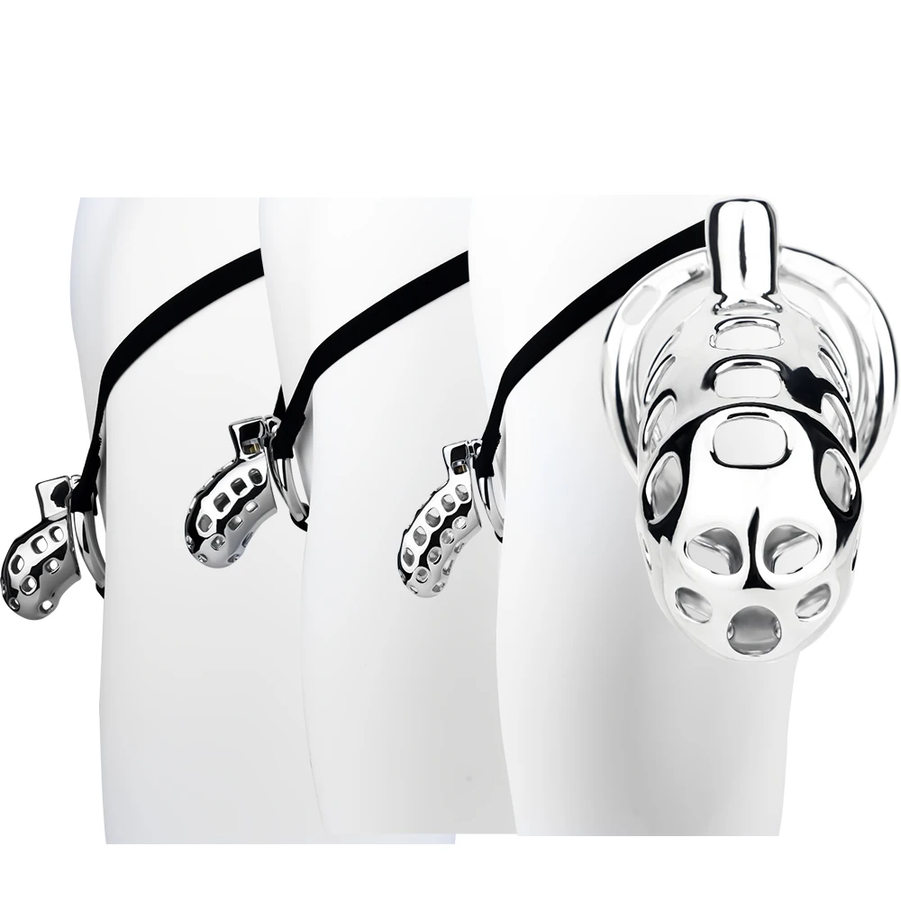 FRKO Aluminum Alloy Male Chastity Cage Lightweight Invisible Lock Penis Restraints Bondage Belt   Adult Sex Toys Men S/M/L