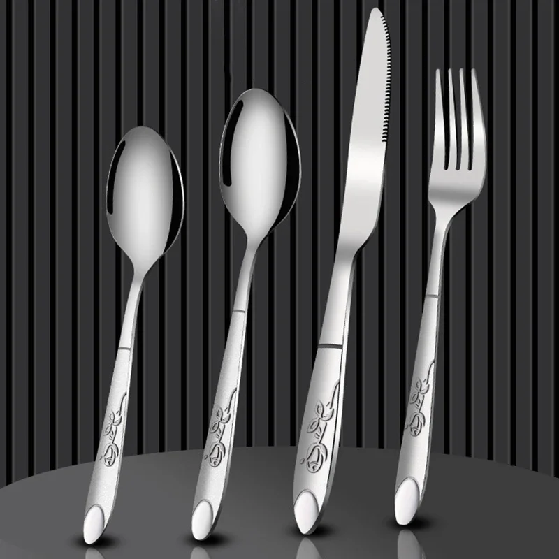 1/5/20 Pcs Silverware Set Stainless Steel Flatware Serving Utensil Set and Steak Knives for 4  Dishwasher Safe Cutlery