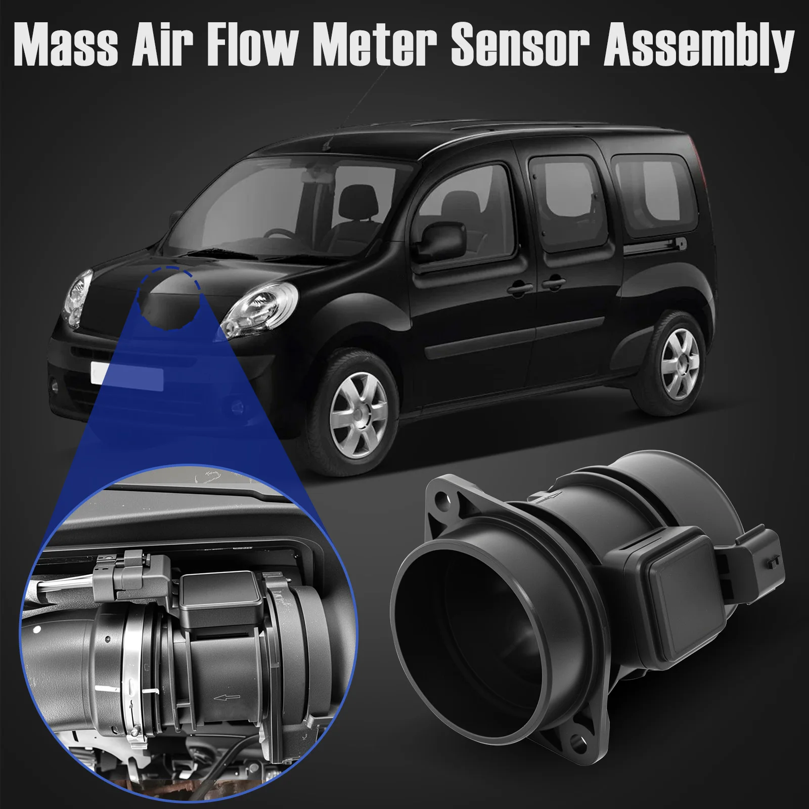

93863896, 5WK97020, 5WK97020Z, 8200651315 MAF Mass Air Flow Meter Sensor With 4 Pins For Opel Vivaro A Renault Vauxhall Dacia