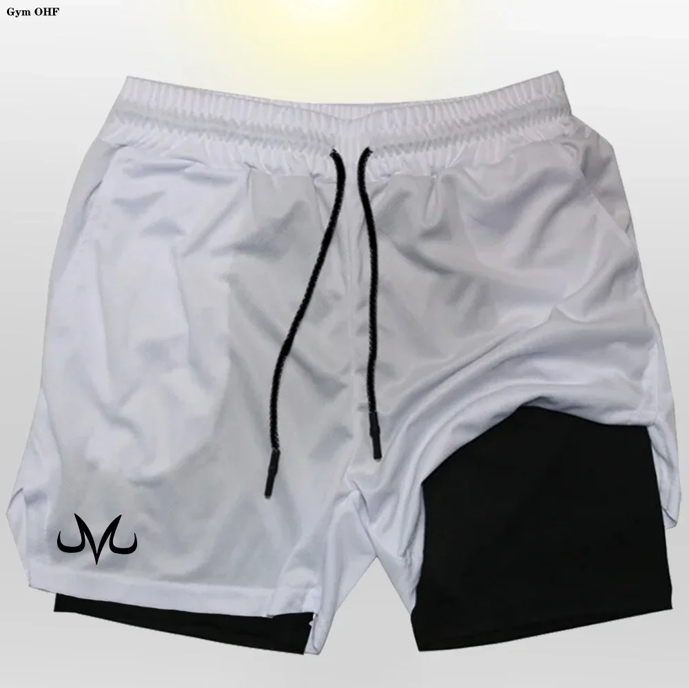 Anime Z-Shorts de sport College pour hommes, pantalons courts de sport 2 en 1, entraînement, course à pied, fitness, décontracté, maille