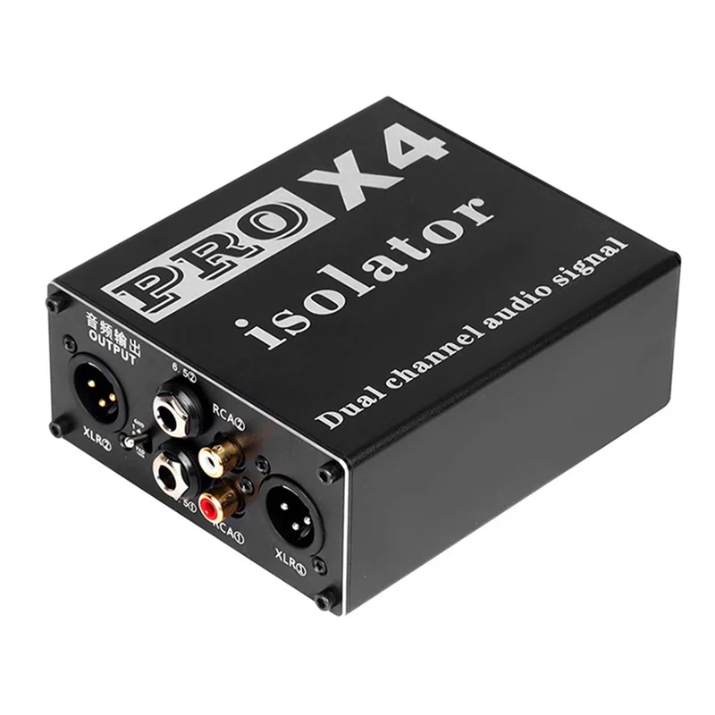 PRO X4 عازل الصوت عازل الضوضاء الصوتي 6.5 مم 3.5 مم XLR RCA عازل الضوضاء الصوتي، مرشح أرضي للفلتر الصوتي الحالي