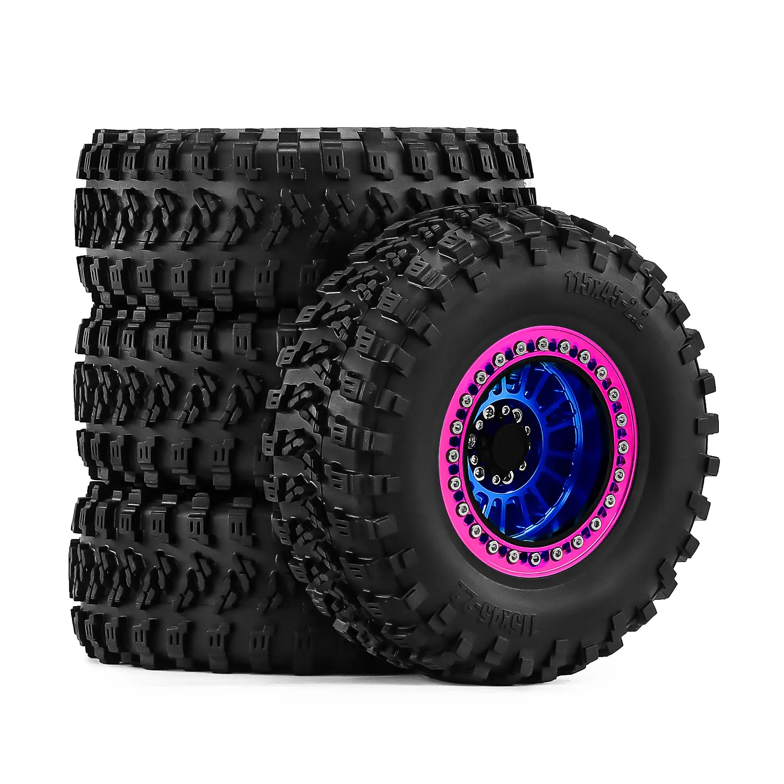 

2.2 Inch 115mm Wheel Hub Cover 4PCS for 1 10 Crawler TRX4 TRX6 SCX10 II III Gen8 D90 Axial Traxxas Redcat Aluminum RC