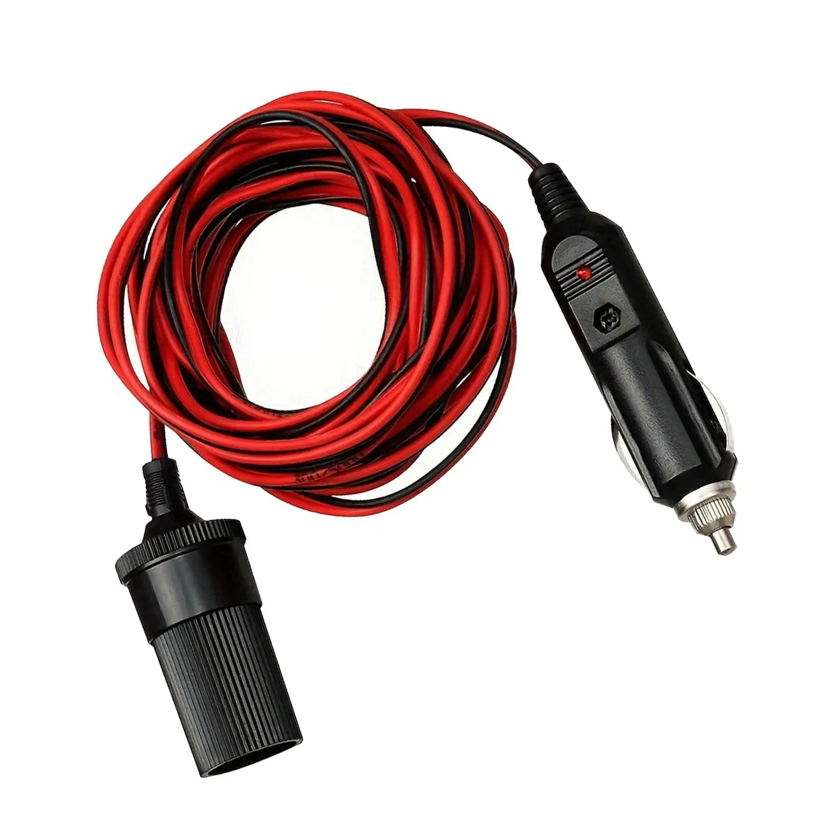 Car Cigarette Lighter Extension Cable Adapter 5M Replacement Parts Red and Black