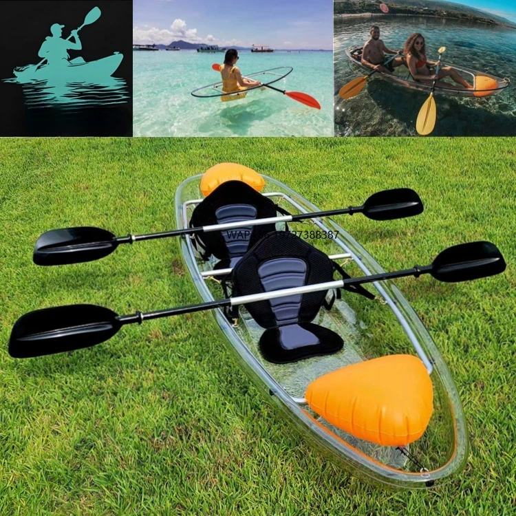 

Yak Outdoors Transparent Crystal Kayak Single Double Water Kajak for Scenic Park Surfing 3-Person Kayak for Homestay Boating