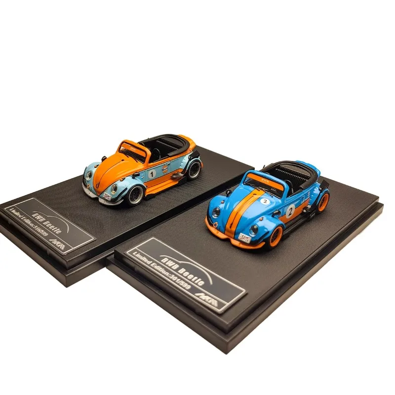 New Stock Diecast Model Car 1:64 RWB Alloy Gulf Car Model Toys for Boys Gift Collection Display Hobby Original Box