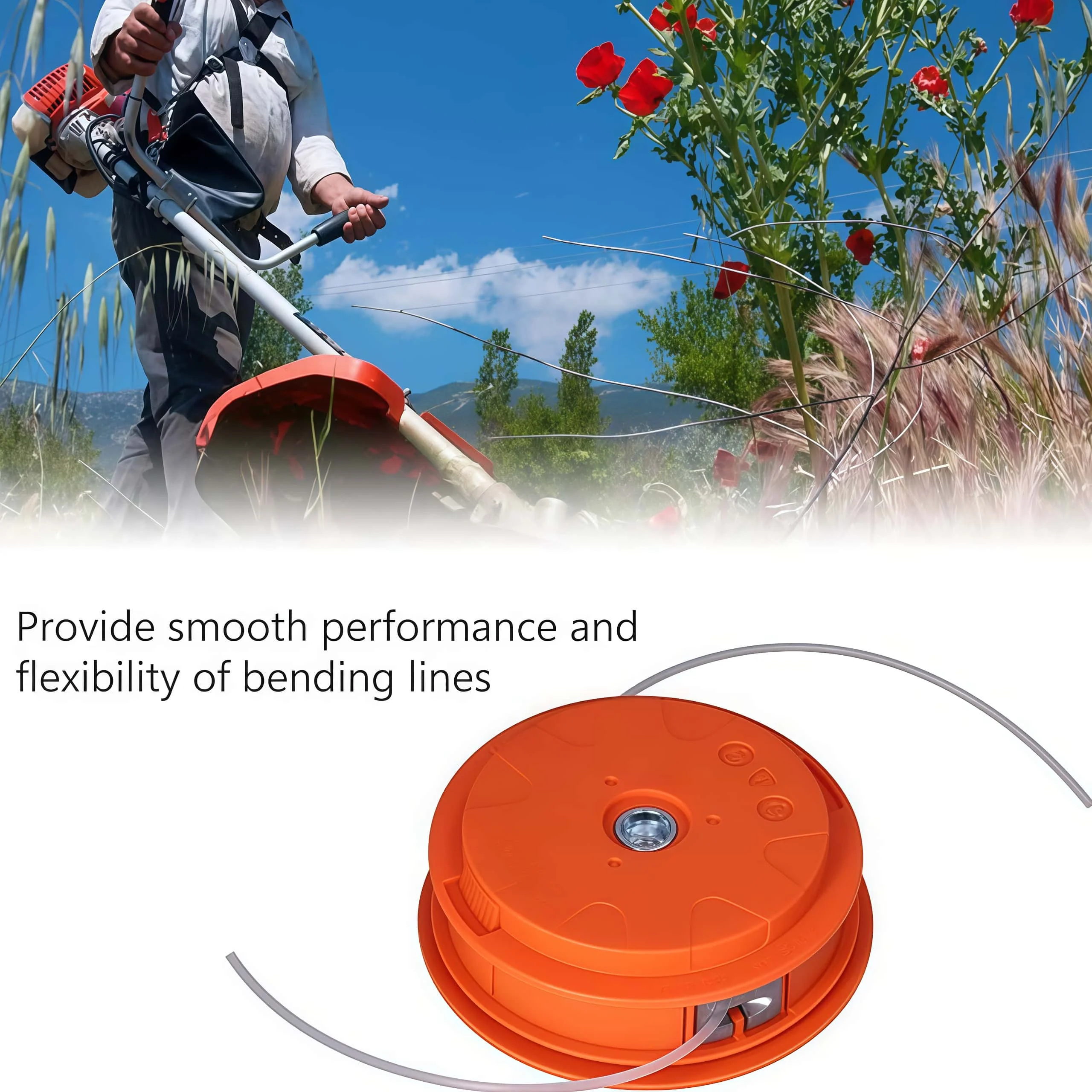 Automatic Grass Trimmer Head for Gasoline Garden Machinery Brush Cutter, Universal Fit String Trimmer Replacement Bump Head - view 4