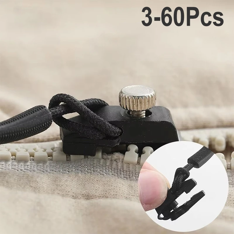 Universal Zipper Repair Kit Quick Instant Detachable Zipper Head Replacement Zipper Slider Pull for Jacket Bags Coat Free Sewing