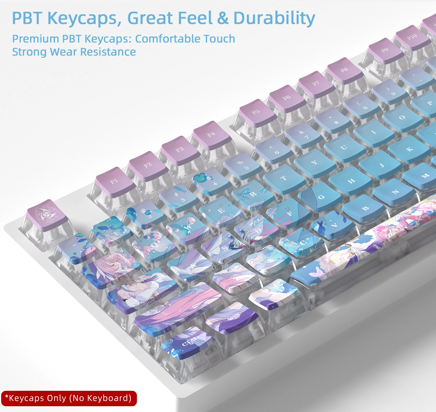 Elysia Four-Sided Backlight Keycaps 132 Keys PBT+PC Material CBSA Profile For MX Switch Mechanical Keyboard ISO ANSI Layout