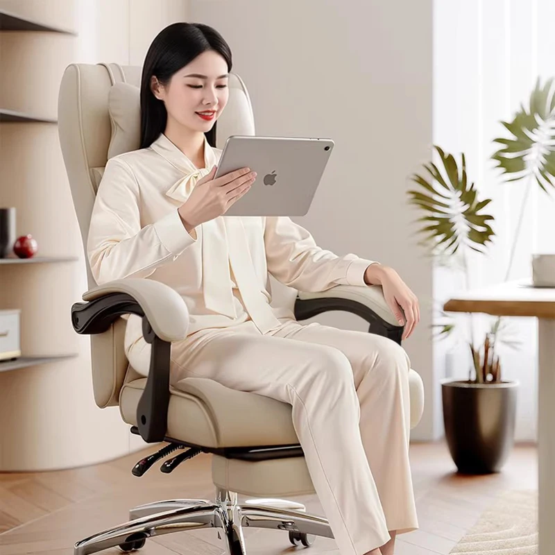 

Эргономичное офисное кресло-трон для учебы и работы, кожаное, комфортное, для дома и офиса