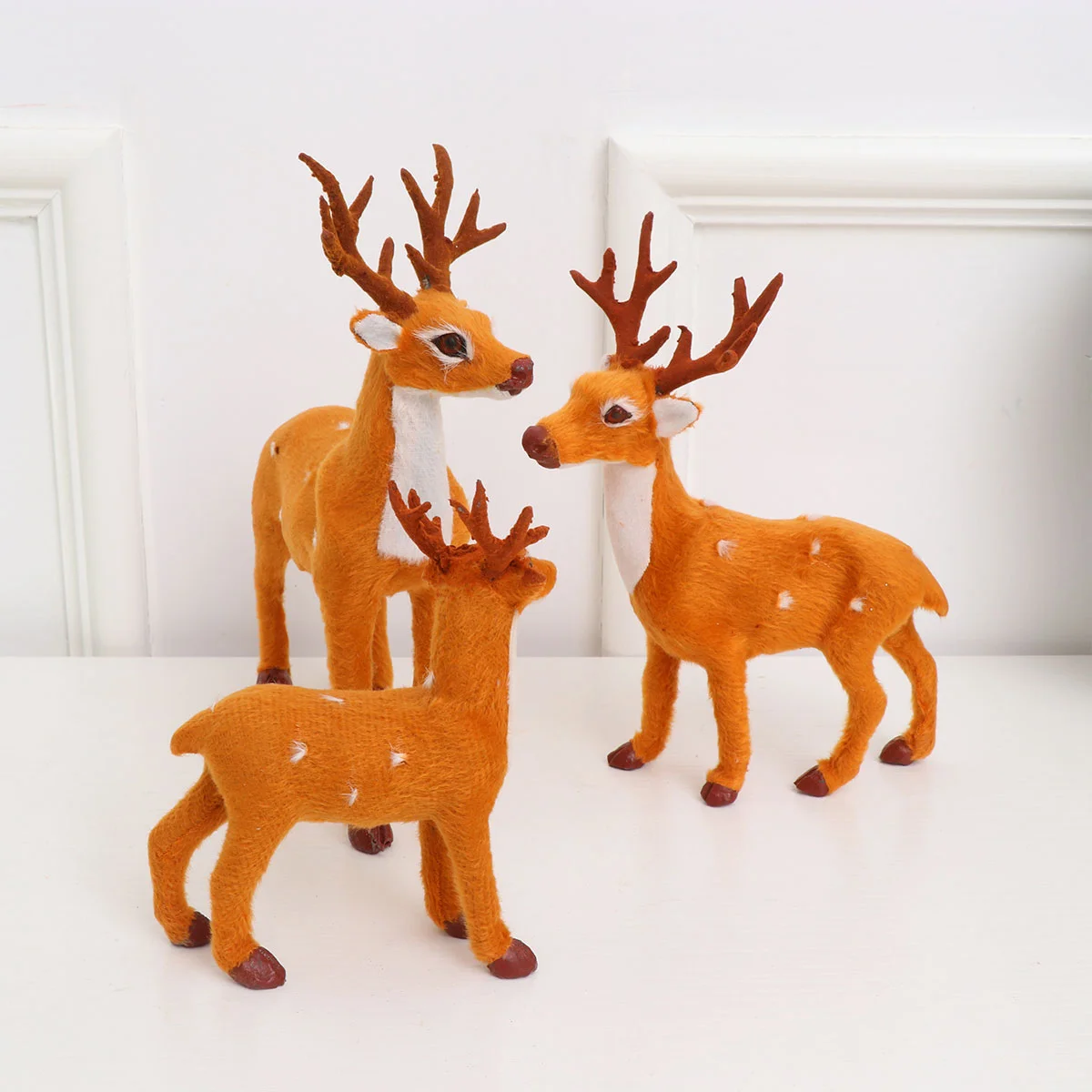 

3 Pcs Sika Deer Decor Desktop Decorations Christmas Party Decors Ornament Window