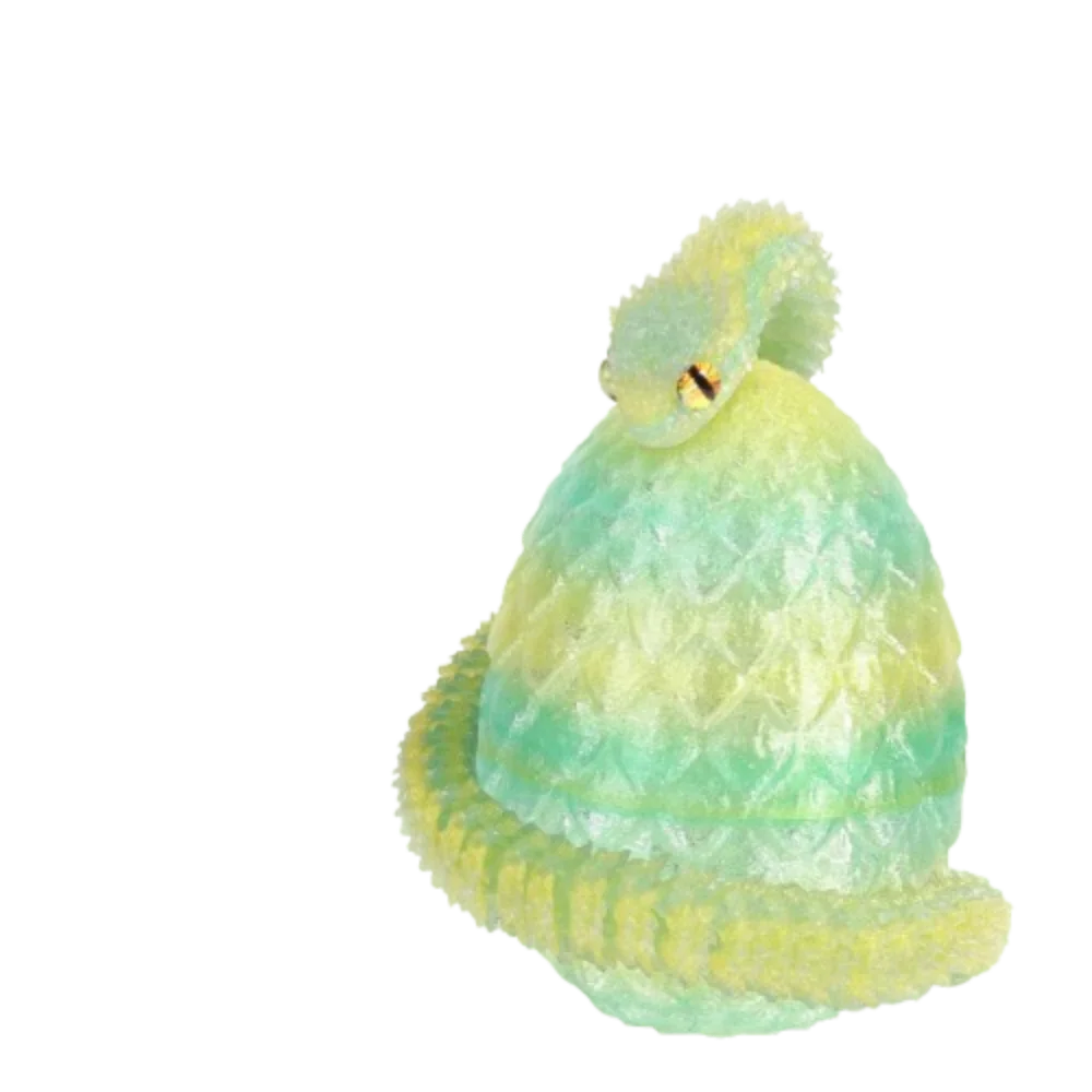 Movable Joint 3D Printed Snake Egg Toy Realistic Multicolor Simulated Snake Ornament PLA 30cm Simulation Snake Model Halloween