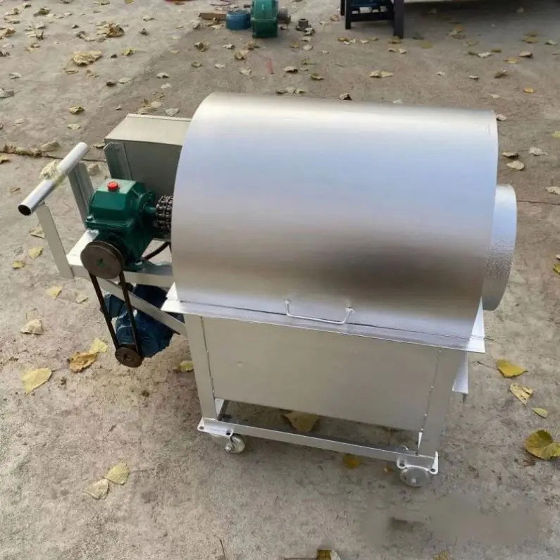 Automatic Drum Type Sesame Melon Seeds Nuts Frying 1.2Kw Hot Sale High Efficiency Industrial Peanut Roasting Machine