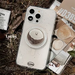 Coconut magnetic stand holder imd phone case for iphone 13 15 pro max 12 14 promax back cover fundas