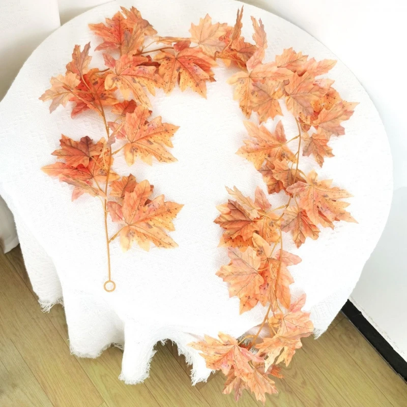 

Artificial Maple Leaves Soft Vine Wall Hanging Decor Twisted Rattan Christmas Home Decoration Festive Autumn Decorations