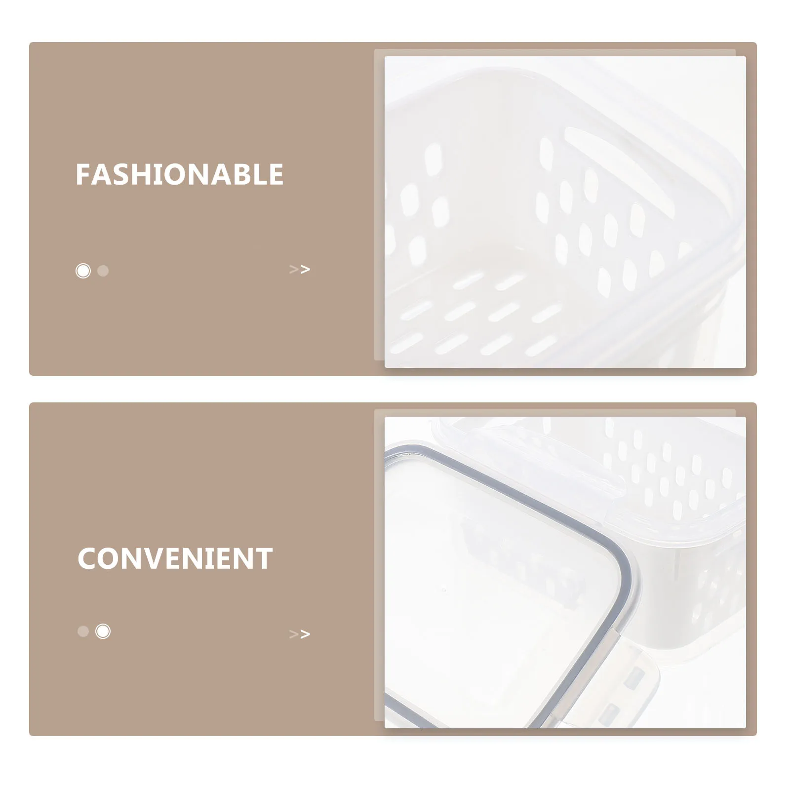 

1 set 1 Set Of Large Capacity Refrigerator Organizers Built-In Drain Baskets Food-Grade Airtight Containers Space-Saving Kitchen