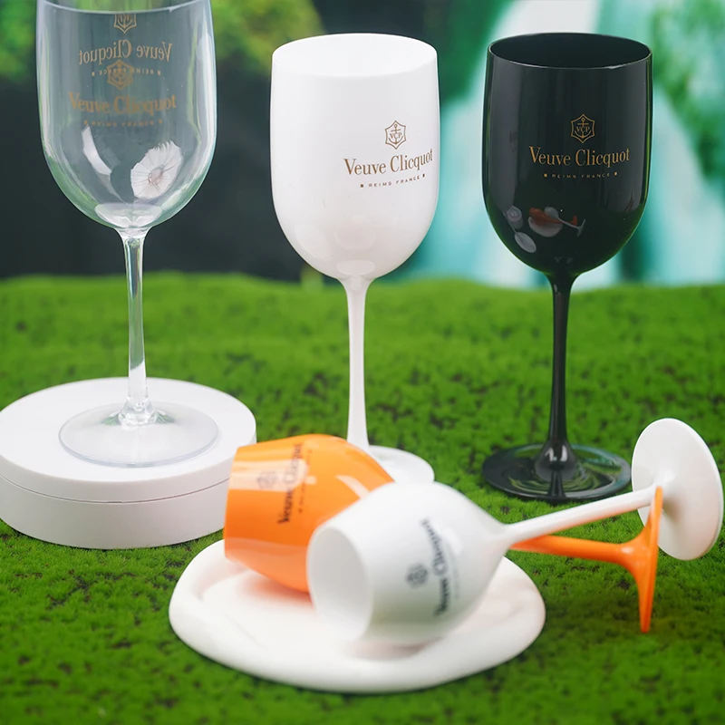 Veuve Clicquot Wine Glasses Party White Champagne Cup Coupes Cocktail Flutes Goblet Plating Plastic Beer Whiskey Cups Factory