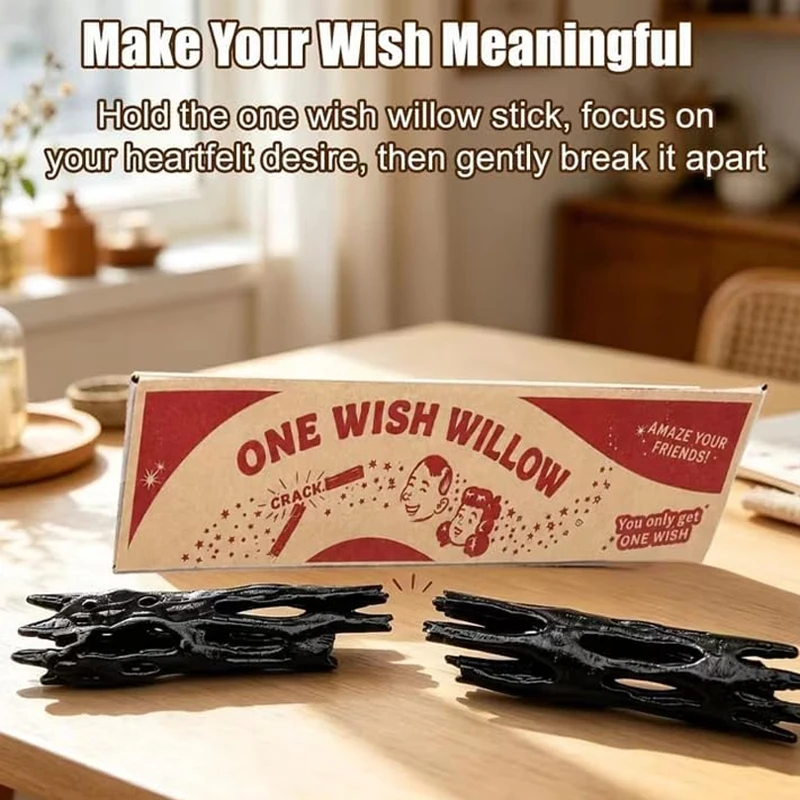 1/5 Pcs 13cm Black Wish Willow Stick with Box, 3D Printed Ornament Props Magic Stick, Breakable Magic Lucky Charm, Special Gifts