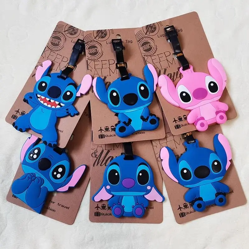 

Disney Animation Cute Stitch Innovative Cartoon Luggage Tag Suitcase ID Address Stand Luggage Boarding Pass Portable Tag Gift