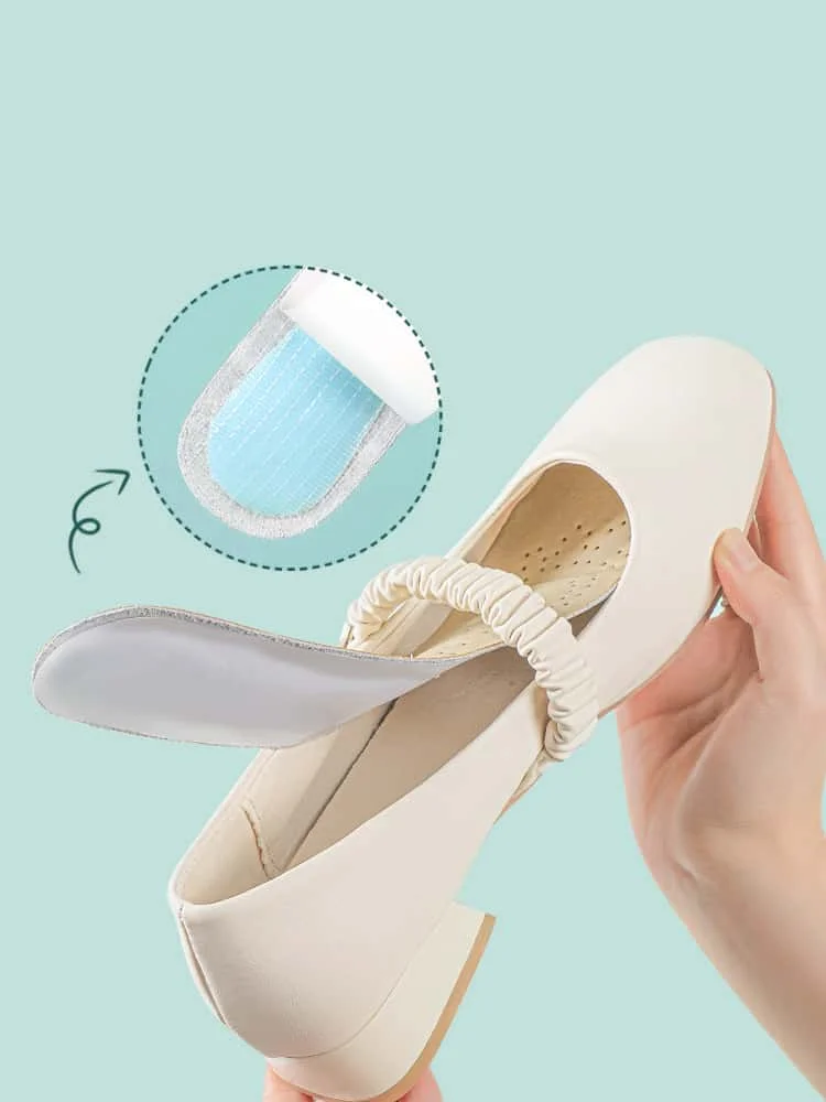 1 Pair of Elegant Women's Latex High Heel Insoles - Breathable, Non-Slip, Self-Adhesive Comfort Pads, 5D Shock Absorption and Sweat Absorption, Soft Faux Leather Feel