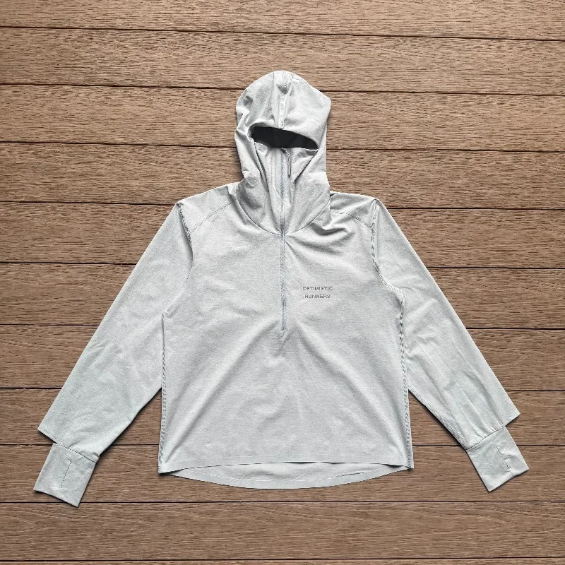 Optimistic Sport Hooded Semi-Zip Sunscreen Running Quick-Drying Lightweight Jacket
