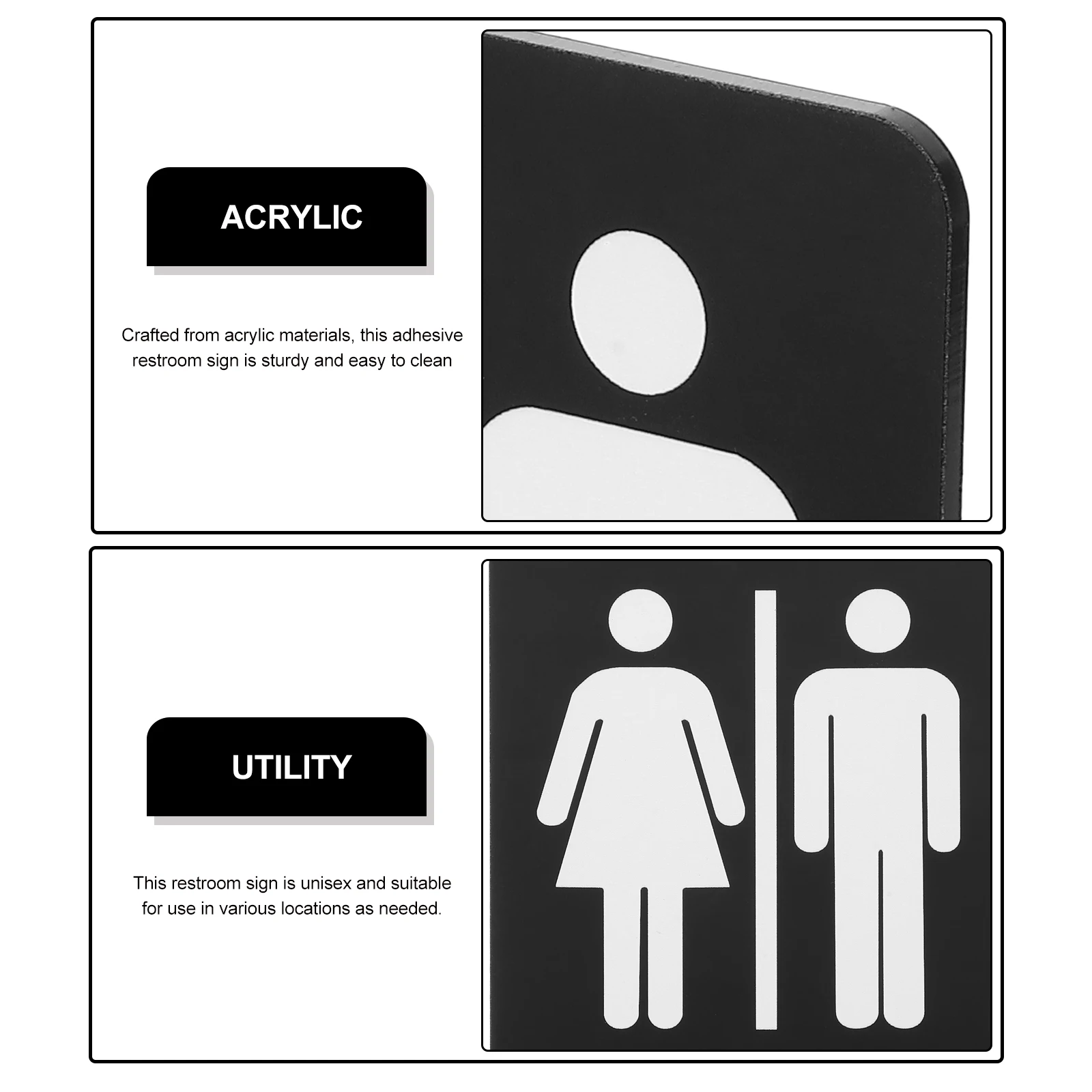 

Braille Bathroom Sign Unisex Toilet Door Identifier Acrylic Restroom Sign For Office Commercial Space Restroom Signs For