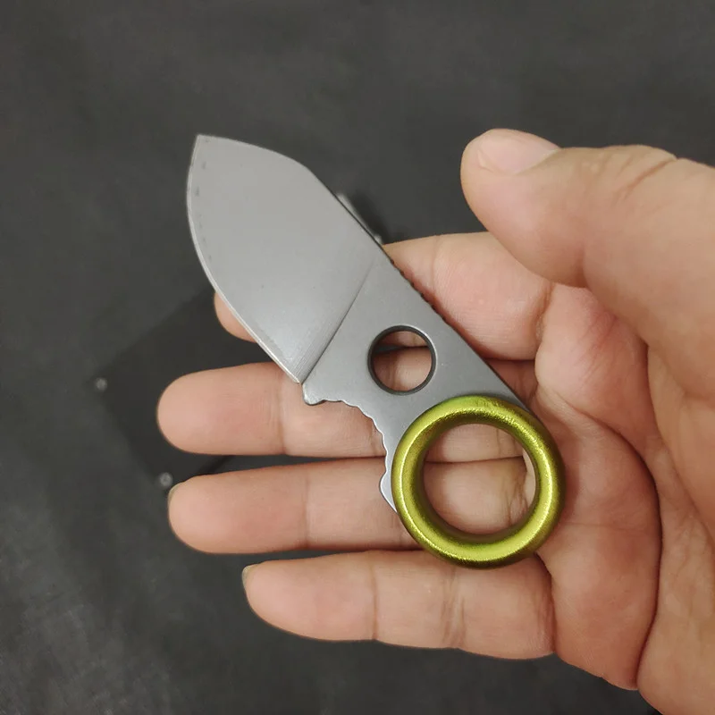 Multi-purpose Mini Fruit Paring Peeling Knife Utility Stainless Steel Handle Fixed Blade Keychain Knife Barbecue Picnic Meat
