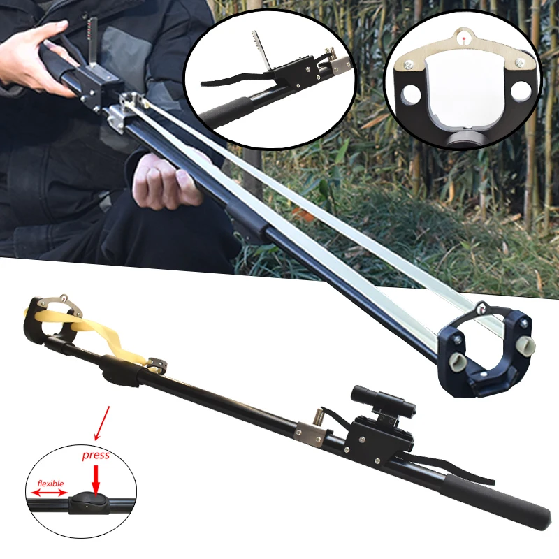 

Retractable Long Pole Slingshot Outdoor Hunting Shooting Slingshot Long Distance Hunting Slingshot High Power Laser Sight