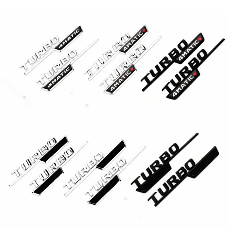 

TURBO BITURBO 4MATIC+ AMG V8 V12biturbo pair letter badge car stickers for Mercedes-Benz Series side body modified logo decorate