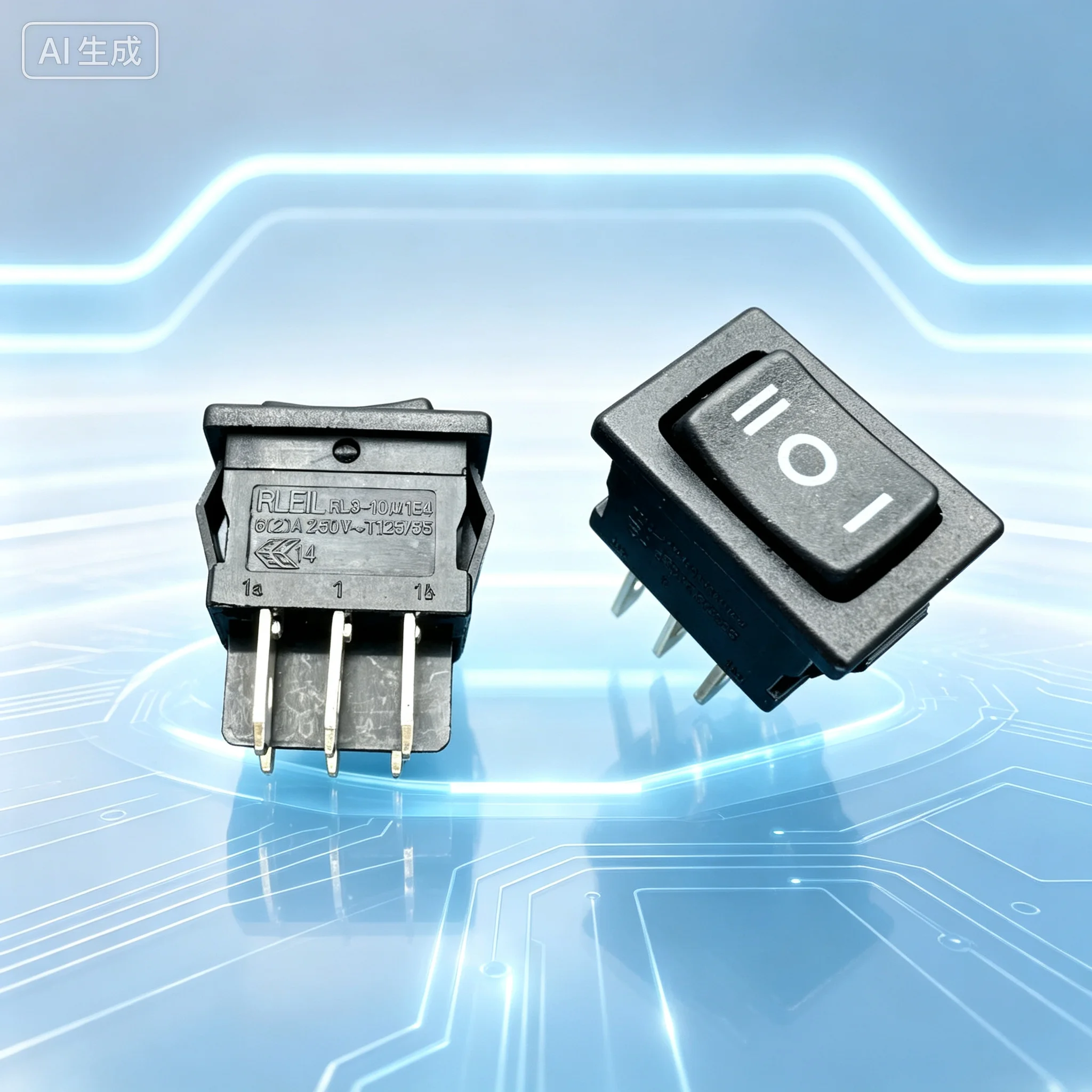 Durable RL3-10 Rocker Switch 6Pin 3Position 6A Power Button for RLEIL  10pcs