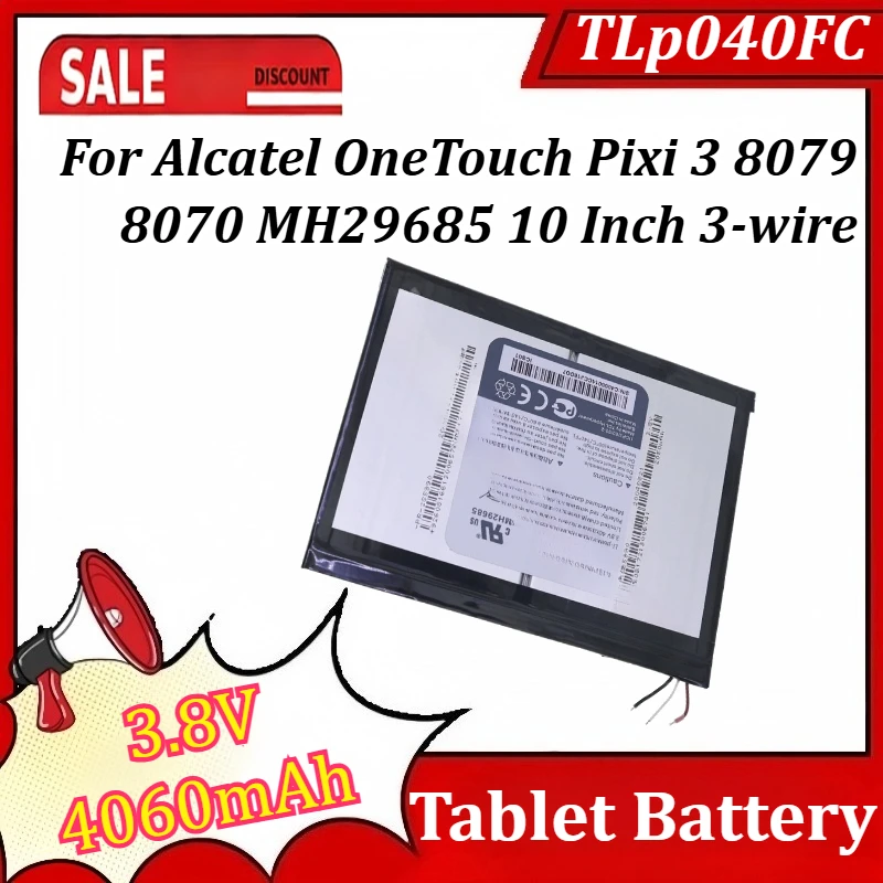 TLp040FC 3.8V 4060mAh For Alcatel OneTouch Pixi 3 8079 8070 MH29685 10 Inch 3-wire Tablet Battery