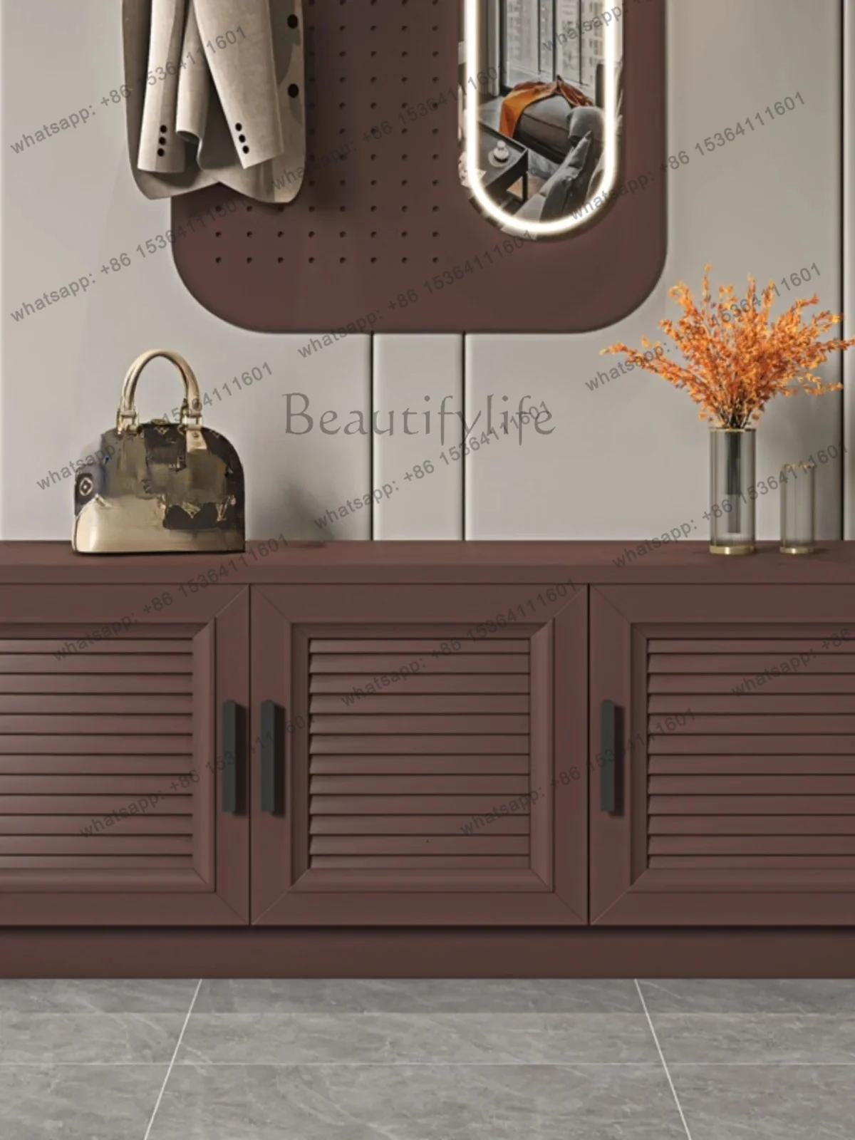 Aluminum Alloy Sitting Shoe Changing Stool Shoe Cabinet Storage Cabinet Rain-Proof Sun-Proof Set