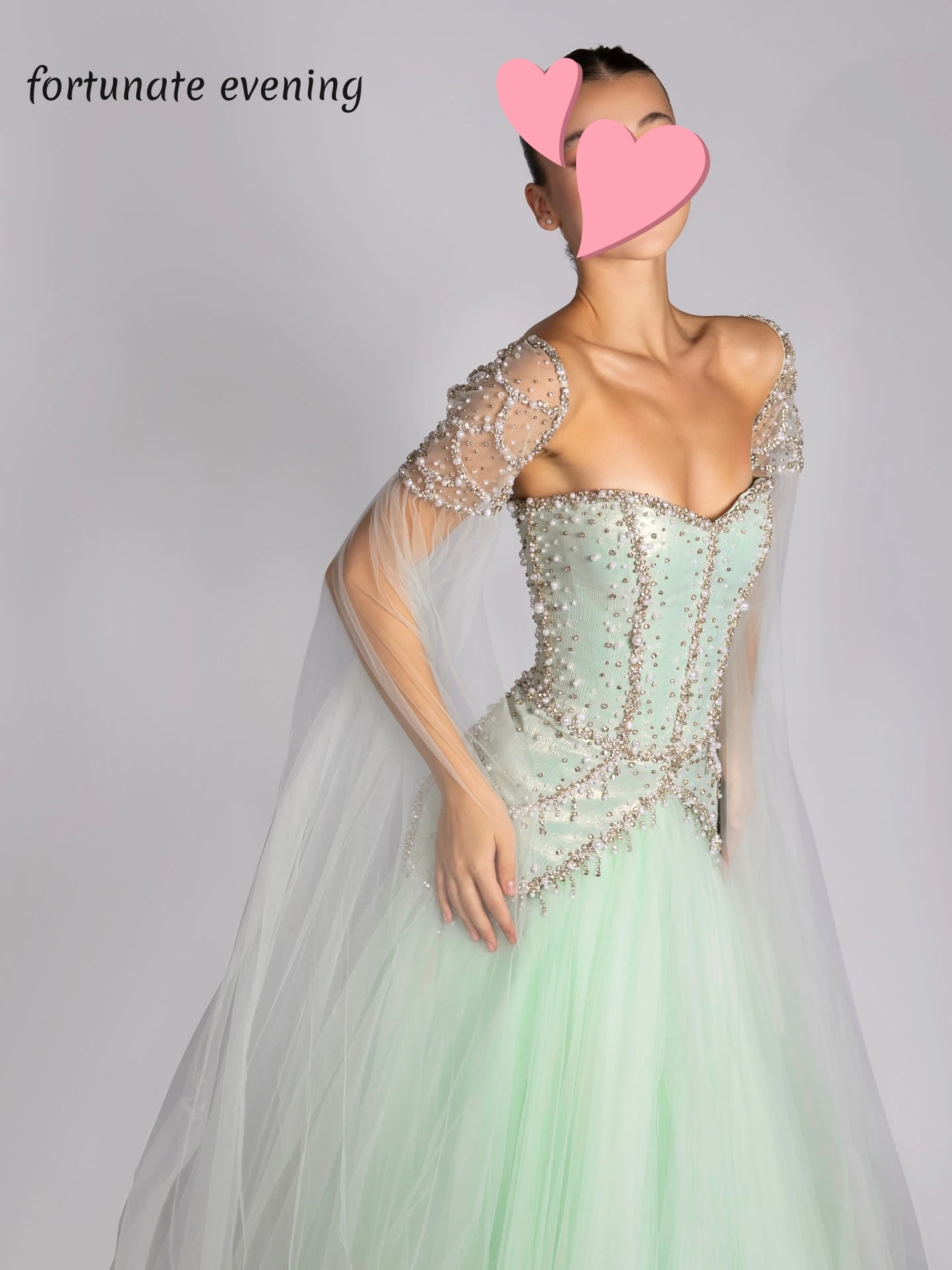 Soirée chanceuse élégante Vintage doux vert sirène perles cristal personnalisé Occasion formelle robe de bal robes de soirée