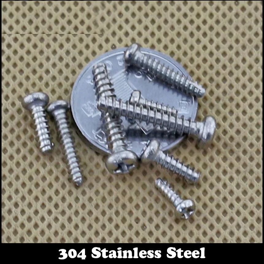 

M2 M2.3 M2/2.3*4/5/6/8/10/12 304 Stainless Steel PT Phillips Cross Recessed Round Head Thread Cutting Self Tapping Screw