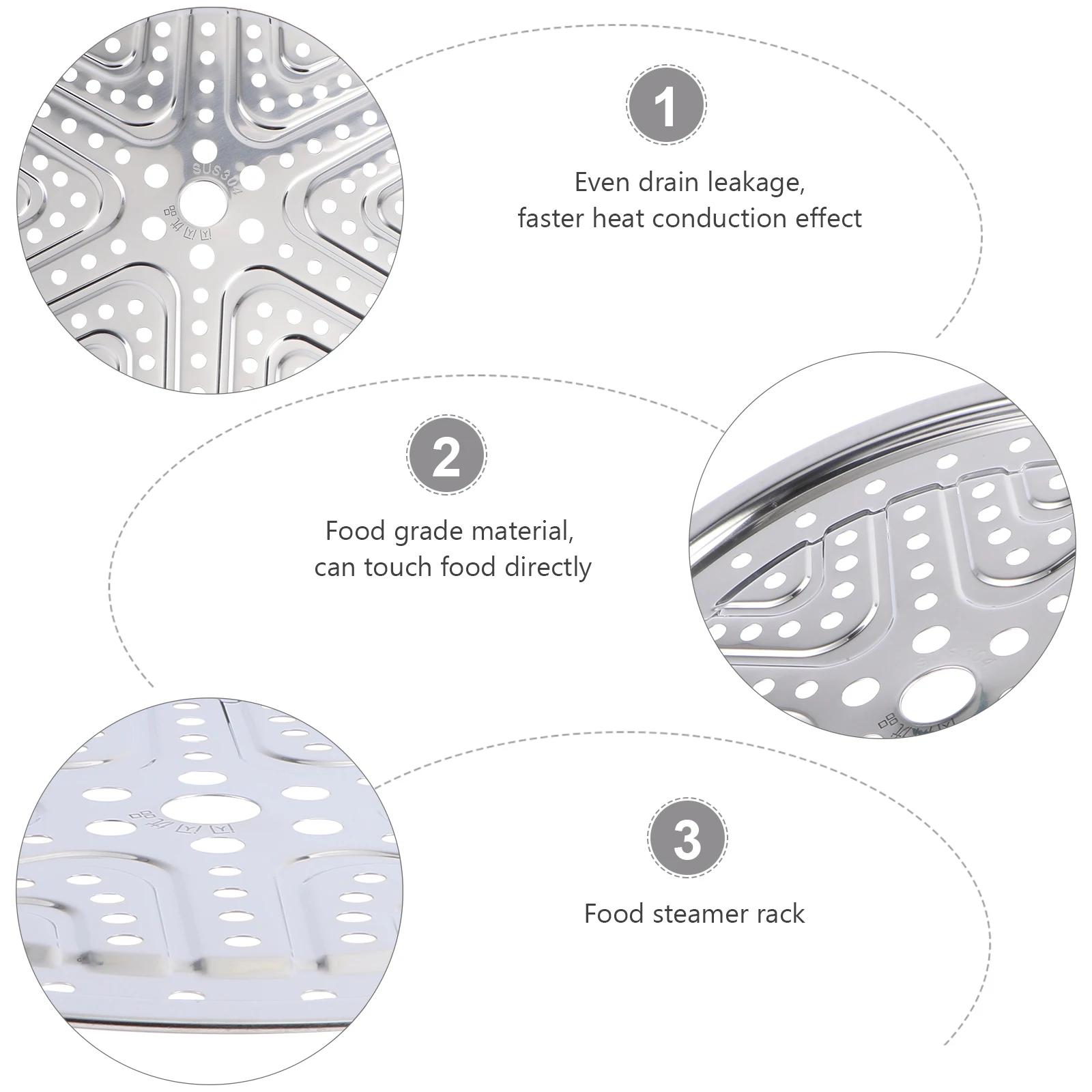 

Stainless Steel Steamer Rack Soup Pot Baking Canning Supplies Pressure Cooker Tool Food Grade Kitchen Accessories