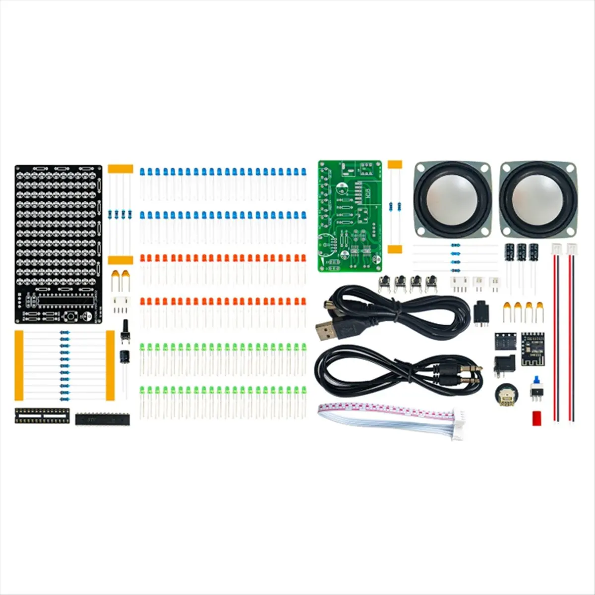 ABIU Dual-Channel Bluetooth Speaker Music Spectrum DIY Kit Welding Production Practice Circuit Board Parts WK-56-90