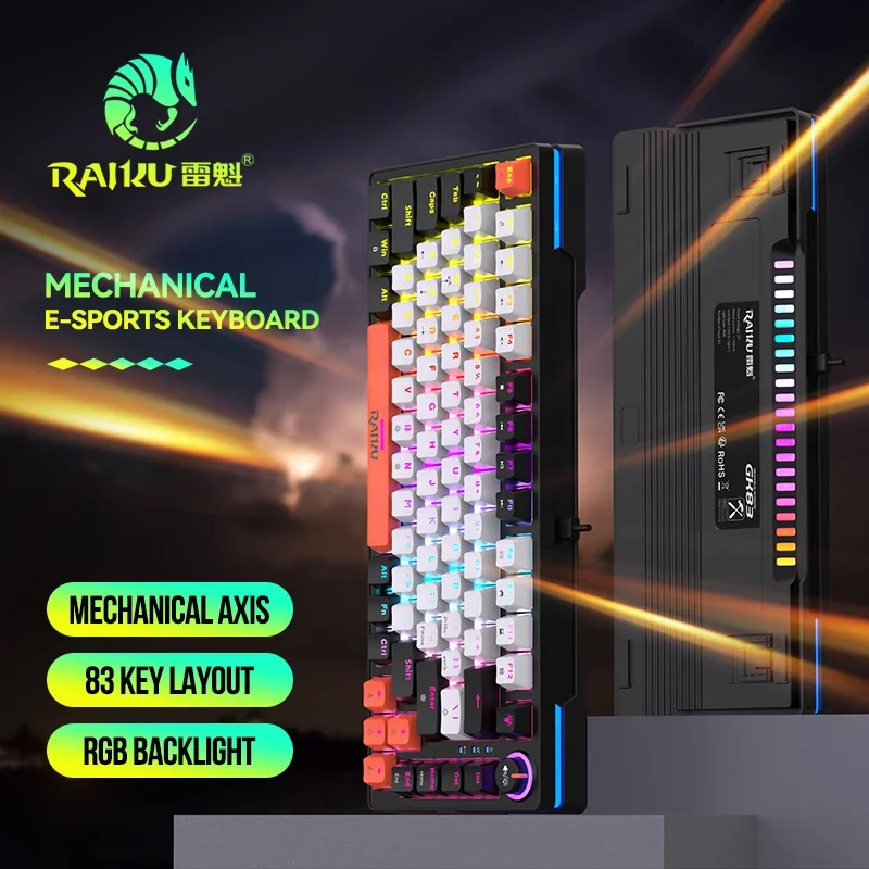 75% Compact Mechanical Keyboard with RGB Backlighting Hot-Swappable Keycaps Type-C Wired RGB Gaming Keyboard Color-Matched Ideal