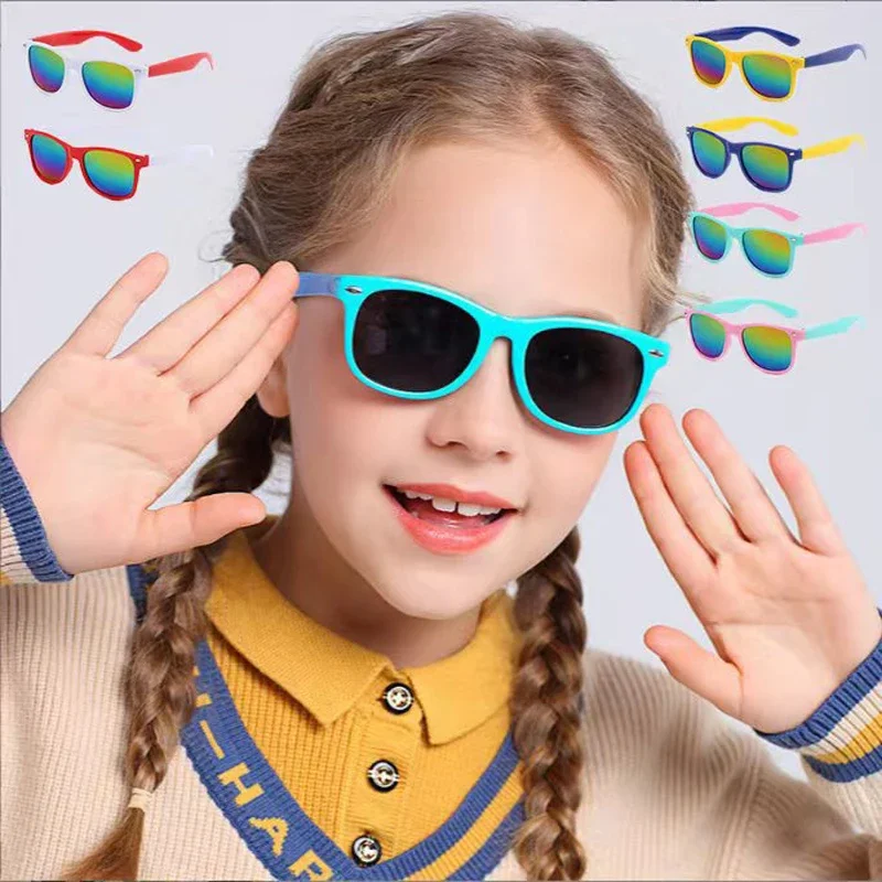 

PC Kids Sunglasses Children Classic Brand Designer Eyeglasses TR90 Flexible Safety Frame Shades for Boy Girl Outdoor Eyeglasses
