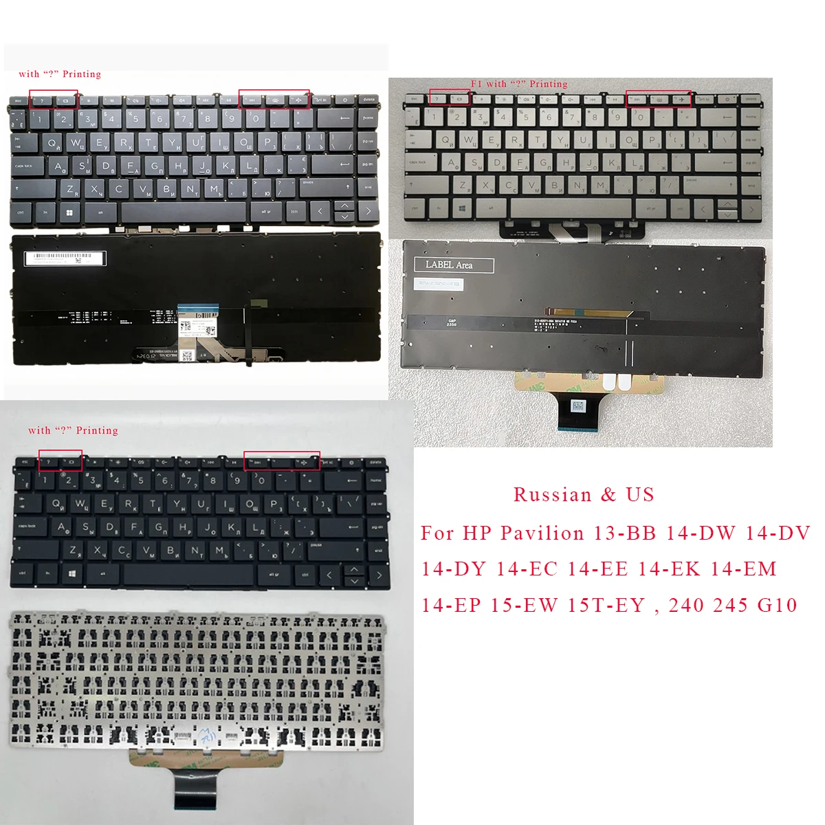 New Russian RU Keyboard for HP Pavilion 13-BB 14-DW 14-DV 14-DY 14-EC 14-EE 14-EK 14-EM 14-EP 15-EW 15T-EY , 240 245 G10 BACKLIT