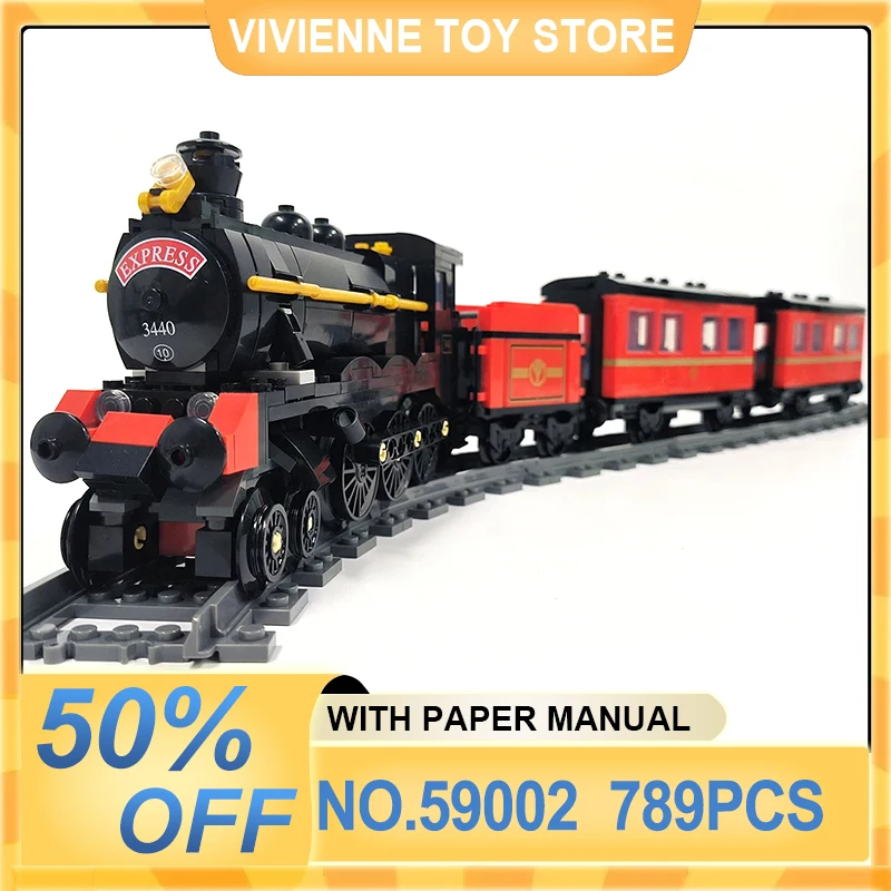 JIESTAR 59002 MOC Technical The GWR Steam Train Railway Building Blocks Brick Puzzle Children Toy Christmas Birthday Gift To Boy