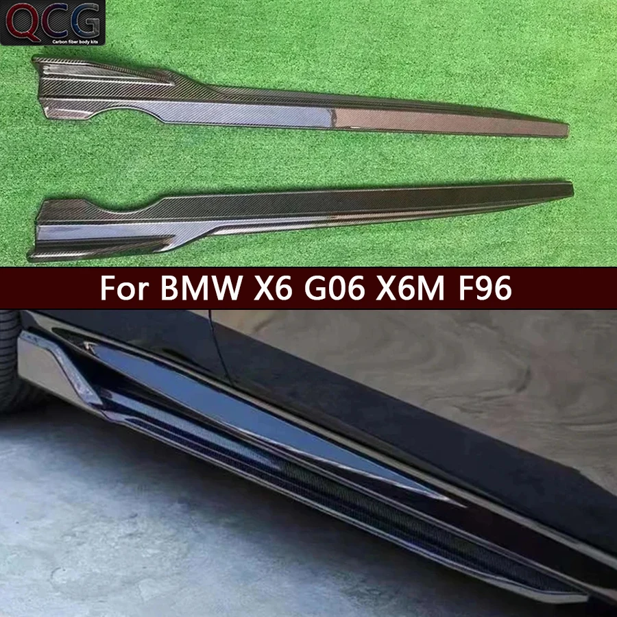 

For BMW X6 G06 X6M F96 Carbon Fiber Side Skirt bumper Splitter Cupwings Winglets Canards Apron Car Accessories body kit