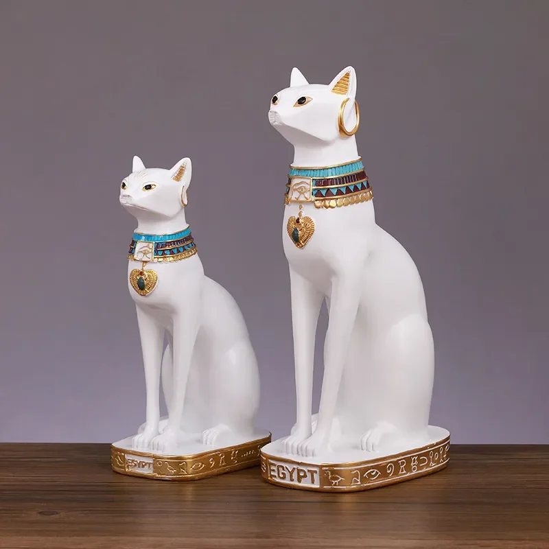 Creative Egyptian Cat God Patron Saint Ornament Home Living Room Wine Cabinet Decoration Personalized Lucky Cat Resin Crafts